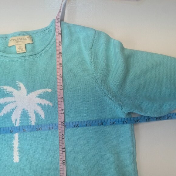 Appleseed's Petites Size Small Teal Sweater - Picture 9 of 10